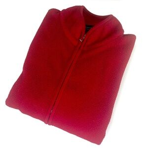 Red Fleece Vintage Zip-Up Sweater from Japan